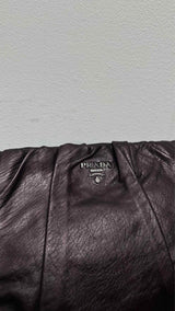 PRADA Vitello Leather Mordore Clutches Bag