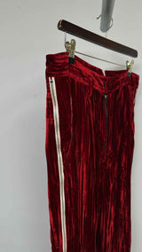 Shinya Kozuka Side-Zip Velvet Stripe Drop-clutch Wide Pants