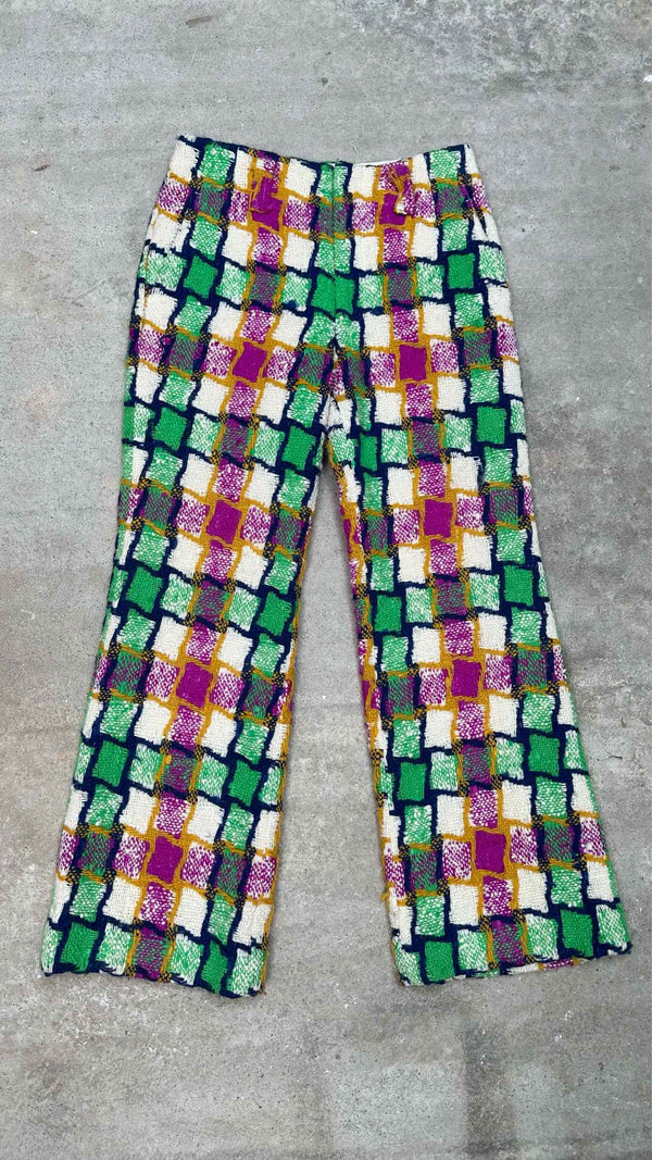 Junya Watanabe Kitted Check Flare Wide Pants