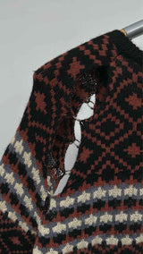 Raf Simons Iron-ring Cut-out Nordic Sweater