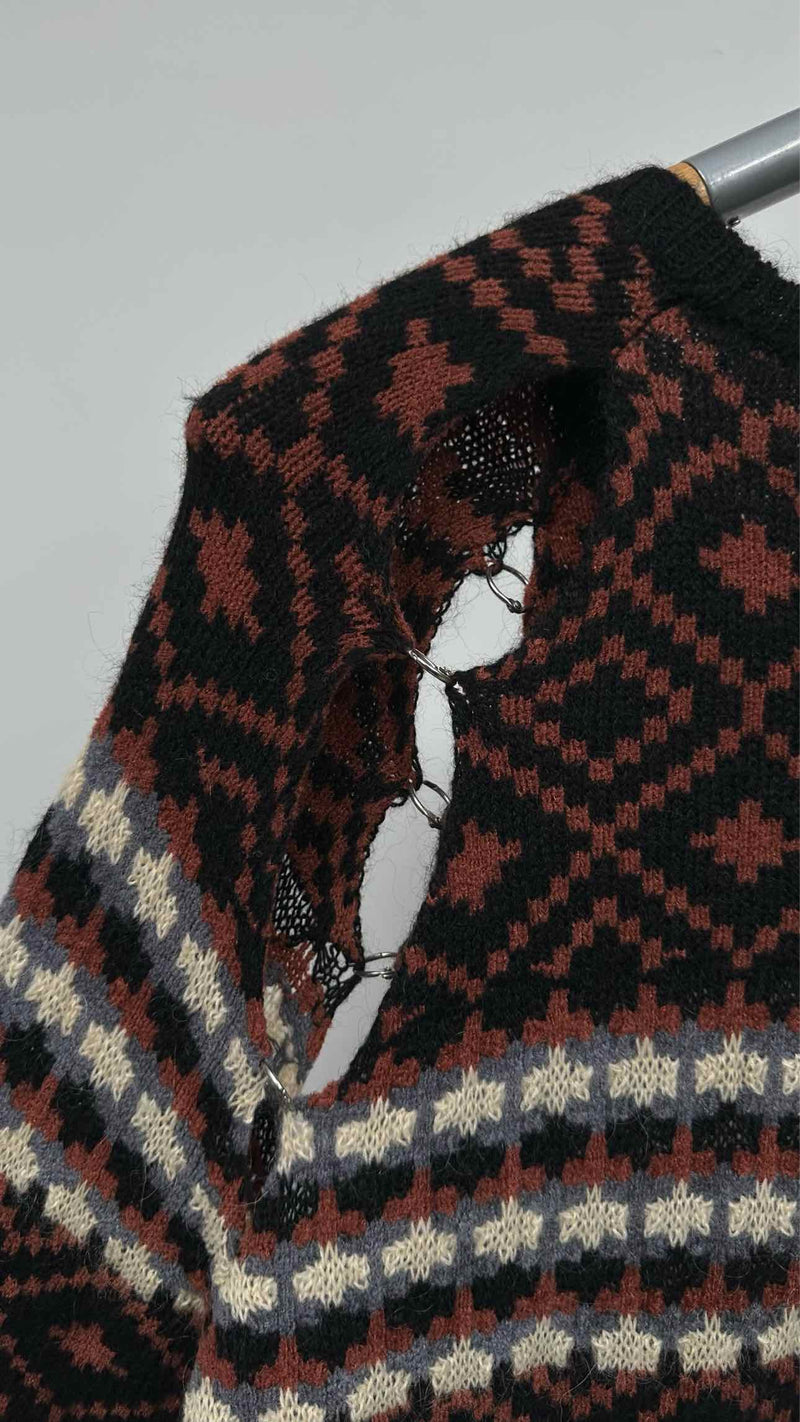 Raf Simons Iron-ring Cut-out Nordic Sweater