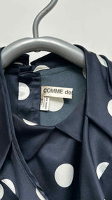 Comme Des Garcons Back-closure Polka-dot Satin Blouse