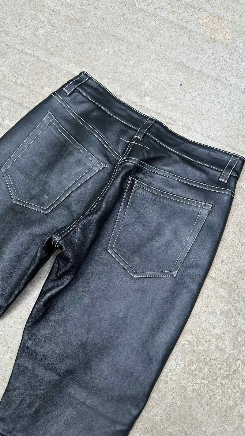 MM6 Contrast Stitch Leather Pants