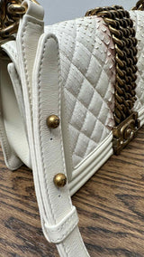 Chanel Python Rock Chain Small Boy Bag