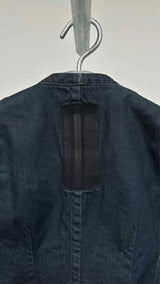 Rick Owens Collar-less Reconstructed Slav Denim Jacket
