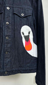 JW Anderson Swan-printed BAck-embroidered Denim Jacket