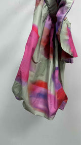 Dries Van Noten N/S Water Color Print Ruffle Tube Top