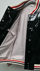 Thom Browne 4-bar 4-bar Patent-body Leather Bomber Jacket