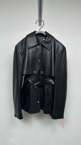 Sportmax Two-Piece Nappa Belted Leather Jacket