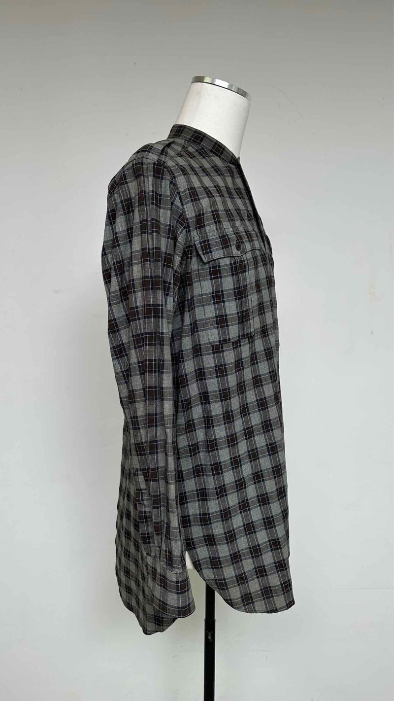 Dries Van Noten Check Collarless Shirt