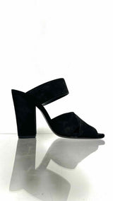 Saint Laurent Oak Suede Block-heel Sandals