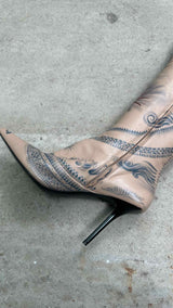 Jean Paul Gaultier Tattoo Long Heel Boots