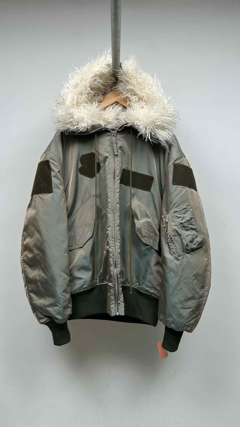 Vaquera Fur Hooded Quilted Lining Oversized MA1 Puffer Jacket