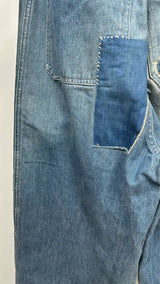 Kapital 14oz Distressed Double-Knee Easy Baggy Jeans