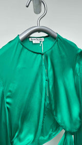 Acne Studios L/S Asymmetrical Cut Out Silk Dress