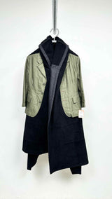 Comme Des Garcons Fleece-hybrid Hooded Over Coat