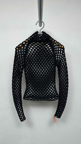 Alaia High-neck Fish-net Sweater