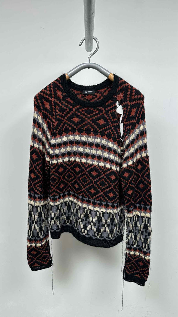 Raf Simons Iron-ring Cut-out Nordic Sweater