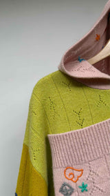 Yan Yan Knits Curious Embroidered Cropproed  Hoodie