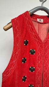 Dries Van Noten Medal-embroidered Denim Vest