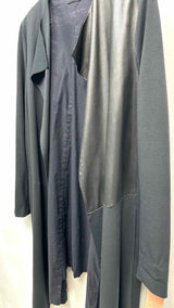 Yohji Yamamoto Leather-hybrid Collarless Light Trench Coat