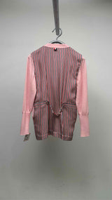 Thom Browne Silk Stripe Hybrid Cardigan