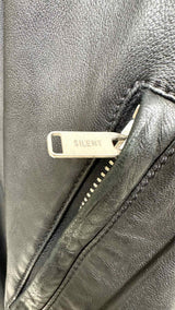 Silent Damir Doma Collar-less Leather Bomber Jacket