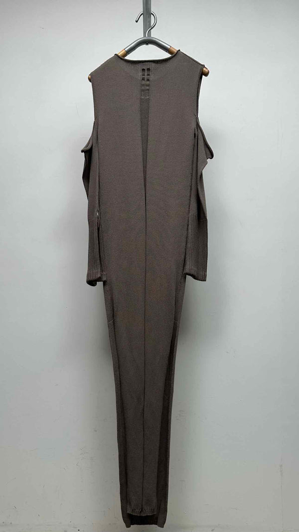 Rick Owens L/S Bottom-slit Shoulder Cut-out Dress