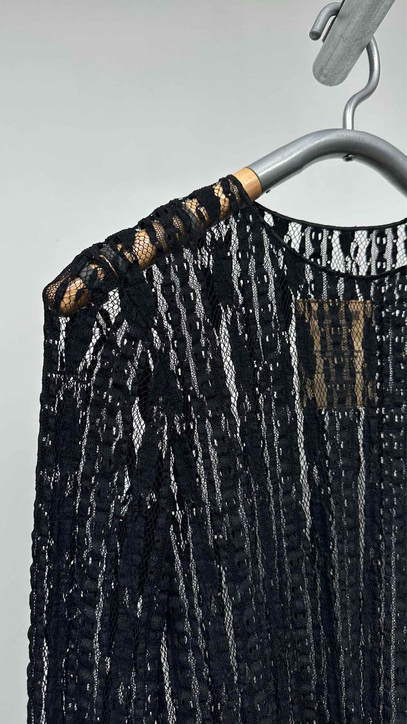 Uma Wang L/S Stripe Mesh Top