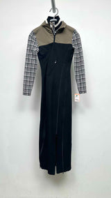 OTTOLINGER Multi-zip Plaid Hybrid Jersey Long Dress