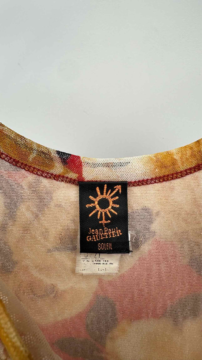 Jean Paul Gaultier Floral-mesh Tank Top