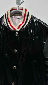 Thom Browne 4-bar 4-bar Patent-body Leather Bomber Jacket
