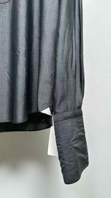 Lanvin Pleated Paneled Bee Embellished Tuxedo Shirt