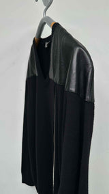 Dior Homme Leather-shoulder Asymmetrical Sweater