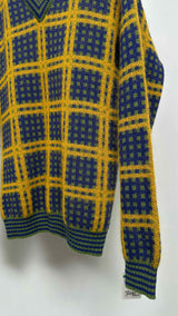 Marni Checked V-Neck Plaid Sweater