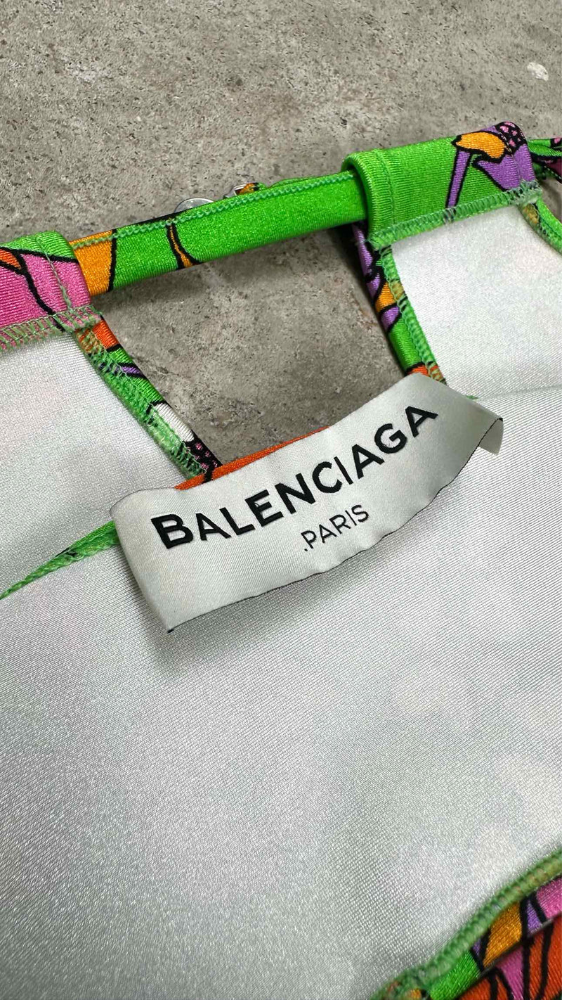 Balenciaga N/S Floral Strap Top