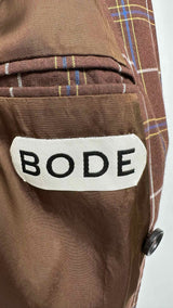 Bode Dunham Plaid Double-breasted Blazer Jacket