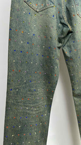Martine Rose Rhinestone Crystal Gem Jeans