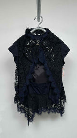 Sacai N/S Lace Backless Oversized Blouse