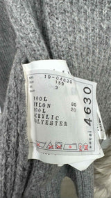 Sacai High-Neck Fur-Sleeve Asymmetrical Zip-Detail Sweater