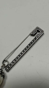 Alexander McQueen Crystal and Pearl Safety Pin Brooch