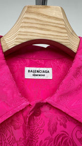 Balenciaga S/S Minimal Floral-Jacquard Shirt