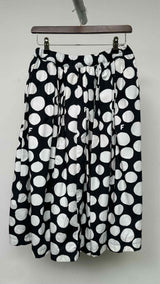 Black Comme Des GarÃ§ons Polka-Dot Wide Long Skirt