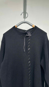 Yohji Yamamoto Pour Homme Leather-string Oversized Sweater