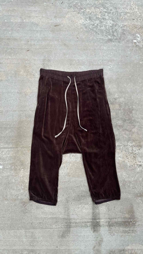 Rick Owens Drop-crotch Velvet Easy Pants