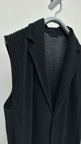 Homme Plisse Tailored Pleated Long Vest