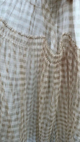 Chika Kisada Check Mesh Covered Wide Dress