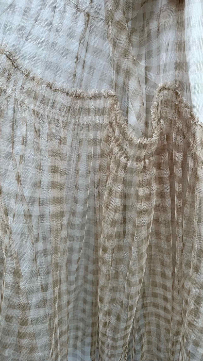 Chika Kisada Check Mesh Covered Wide Dress