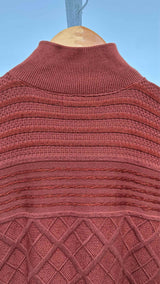 Issey Miyake L/S Quarter-Zip Cable-Knit Long Dress