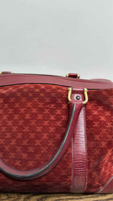 CELINE Macadam Suede Small Boston Bag